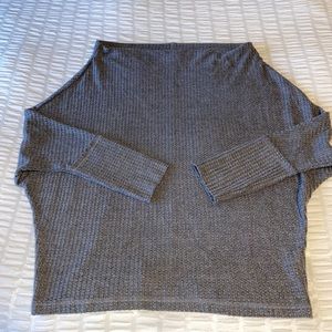 Umgee grey waffle off the shoulder top